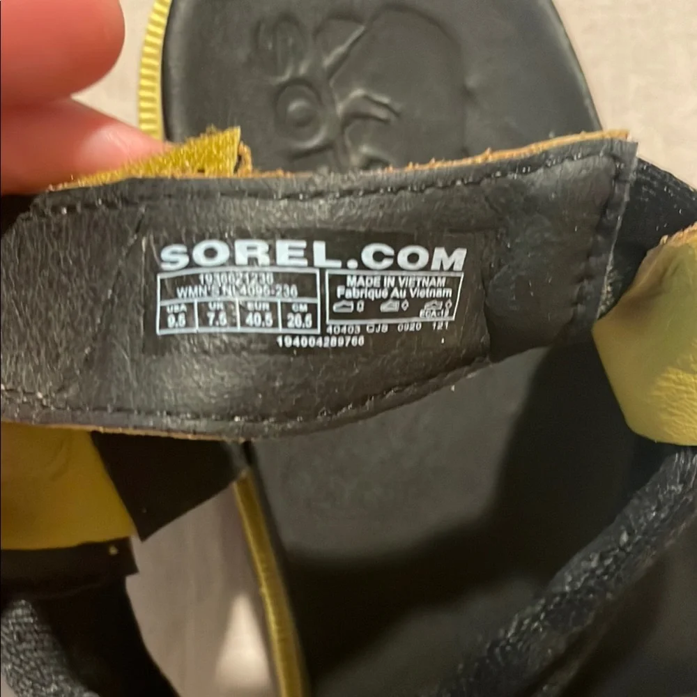 Sorel Yellow and Black Adventure Sandals - Picture 3 of 7